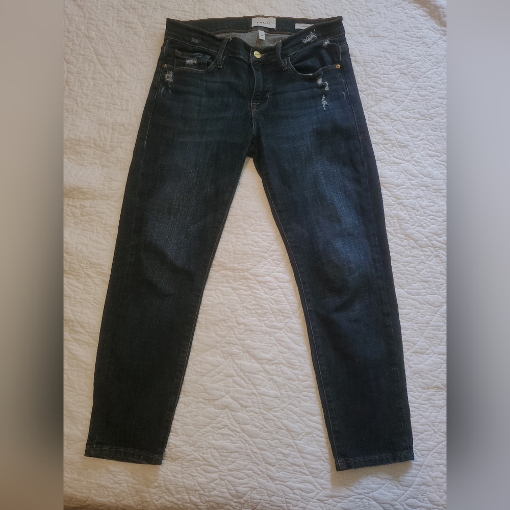 Frame distressed Le garcon crop jeans